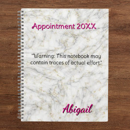 Gepersonaliseerde Naam Wit Goud Marmer Benoeming Planner