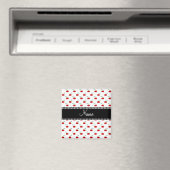 Gepersonaliseerde naam wit kerspatroon magneet (Insitu (Vaatwasser))
