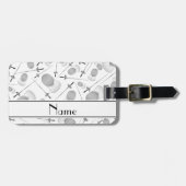 Gepersonaliseerde naam wit omheining patroon bagagelabel (Voorkant horizontaal)