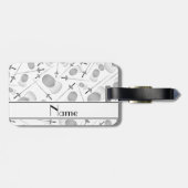 Gepersonaliseerde naam wit omheining patroon bagagelabel (Achterkant horizontaal)