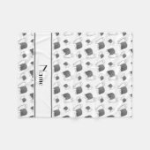 Gepersonaliseerde naam wit Oude Engelse Sheepdog h Fleece Deken (Voorkant (Horizontaal))