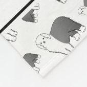 Gepersonaliseerde naam wit Oude Engelse Sheepdog h Fleece Deken (Hoek)