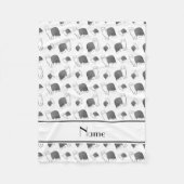 Gepersonaliseerde naam wit Oude Engelse Sheepdog h Fleece Deken (Voorkant)