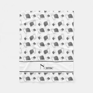 Gepersonaliseerde naam wit Oude Engelse Sheepdog h Fleece Deken