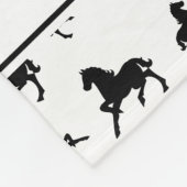 Gepersonaliseerde naam wit patroon zwarte paarden fleece deken (Hoek)