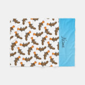 Gepersonaliseerde naam wit platypuspatroon fleece deken (Voorkant (Horizontaal))