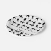 Gepersonaliseerde naam wit polopatroon papieren bordje (Gekanteld)