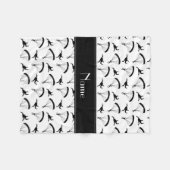 Gepersonaliseerde naam wit skydiving patroon fleece deken (Voorkant (Horizontaal))