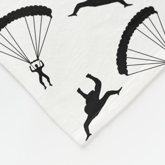 Gepersonaliseerde naam wit skydiving patroon fleece deken (Hoek)