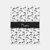 Gepersonaliseerde naam wit skydiving patroon fleece deken (Voorkant)