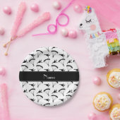 Gepersonaliseerde naam wit skydiving patroon papieren bordje (Feest)