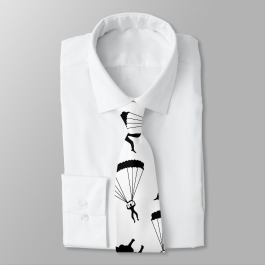 Gepersonaliseerde naam wit skydiving patroon stropdas (Gebonden)