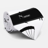 Gepersonaliseerde naam wit skydiving patroon stropdas (Opgerold)