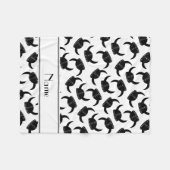 Gepersonaliseerde naam wit wandelend pet patroon fleece deken (Voorkant (Horizontaal))