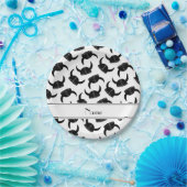 Gepersonaliseerde naam wit wandelend pet patroon papieren bordje (Feest)