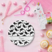 Gepersonaliseerde naam wit wandelend pet patroon papieren bordje (Feest)