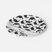 Gepersonaliseerde naam wit wandelend pet patroon papieren bordje (Gekanteld)