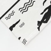 Gepersonaliseerde naam wit zwempatroon fleece deken (Hoek)