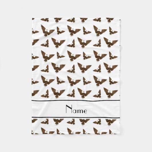 Gepersonaliseerde naam witte adelaars fleece deken (Voorkant)