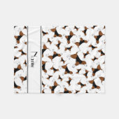 Gepersonaliseerde naam witte beagle-hondenpatroon fleece deken (Voorkant (Horizontaal))