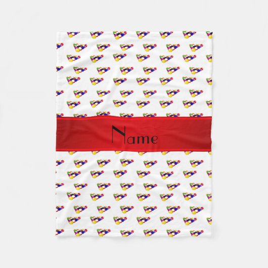 Gepersonaliseerde naam: witte biljartballen rode s fleece deken (Voorkant)
