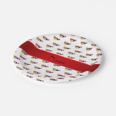 Gepersonaliseerde naam: witte biljartballen rode s papieren bordje (Gekanteld)