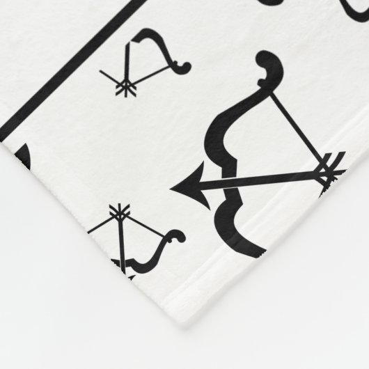 Gepersonaliseerde naam witte bogen pijlen fleece deken (Hoek)