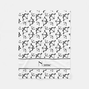 Gepersonaliseerde naam witte bogen pijlen fleece deken