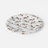 Gepersonaliseerde naam Witte breihaaienspanielhond Papieren Bordje (Gekanteld)