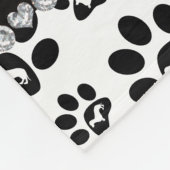 Gepersonaliseerde naam witte dachshunds hondenpote fleece deken (Hoek)