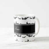 Gepersonaliseerde naam: witte glittervlekken koffiemok (Voorkant rechts)