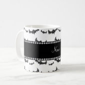 Gepersonaliseerde naam: witte glittervlekken koffiemok (Voorkant links)