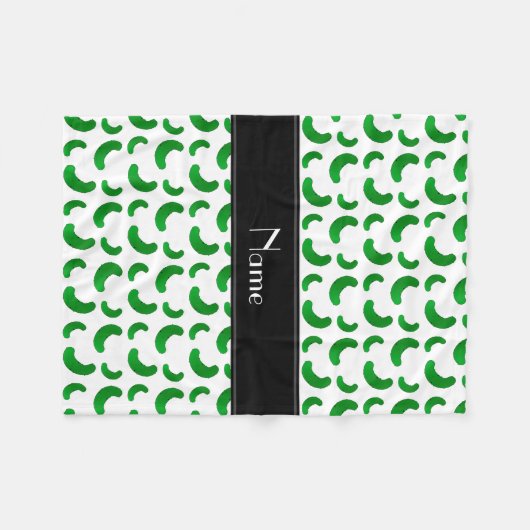 Gepersonaliseerde naam witte groene augurken fleece deken (Voorkant (Horizontaal))