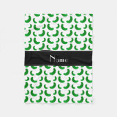 Gepersonaliseerde naam witte groene augurken fleece deken (Voorkant)