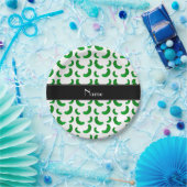 Gepersonaliseerde naam witte groene augurken papieren bordje (Feest)