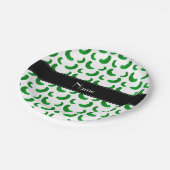 Gepersonaliseerde naam witte groene augurken papieren bordje (Gekanteld)