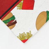 Gepersonaliseerde naam witte hamburgers friet fleece deken (Hoek)