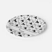 Gepersonaliseerde naam witte paarden sterren hoefi papieren bordje (Gekanteld)