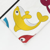 Gepersonaliseerde naam witte regenboogkillerwalvis fleece deken (Hoek)