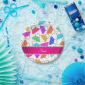 Gepersonaliseerde naam witte regenboogluipaard papieren bordje (Feest)