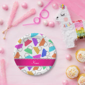 Gepersonaliseerde naam witte regenboogluipaard papieren bordje (Feest)