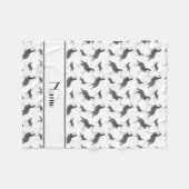 Gepersonaliseerde naam witte siberische husky hond fleece deken (Voorkant (Horizontaal))