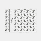 Gepersonaliseerde naam Witte Standaard Schnauzer h Fleece Deken (Voorkant (Horizontaal))