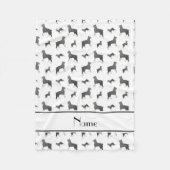 Gepersonaliseerde naam Witte Standaard Schnauzer h Fleece Deken (Voorkant)