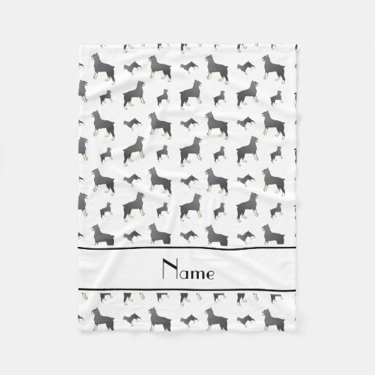 Gepersonaliseerde naam Witte Standaard Schnauzer h Fleece Deken (Voorkant)
