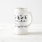 Gepersonaliseerde naam witte trexdinosaurussen bierpul (Voorkant rechts)