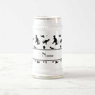 Gepersonaliseerde naam witte trexdinosaurussen bierpul