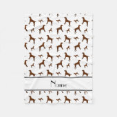 Gepersonaliseerde naam Witte Vizsla honden Fleece Deken (Voorkant)