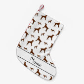 Gepersonaliseerde naam Witte Vizsla honden Kleine Kerstsok (Voorkant (Hangend))