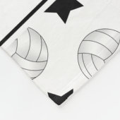 Gepersonaliseerde naam witte volleybalzwarte sterr fleece deken (Hoek)